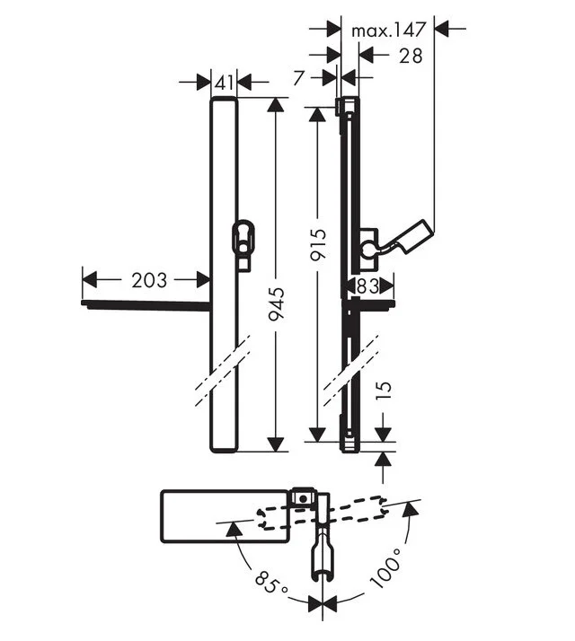 Штанга душевая Hansgrohe Unica Comfort 27640000 хром