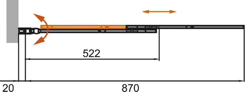 Шторка для ванной Cezares Slider A VF 11 90/145 C Cr