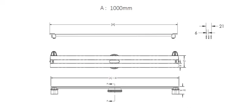 Душевой лоток Berges Super Slim 1000, 092055, золото глянец