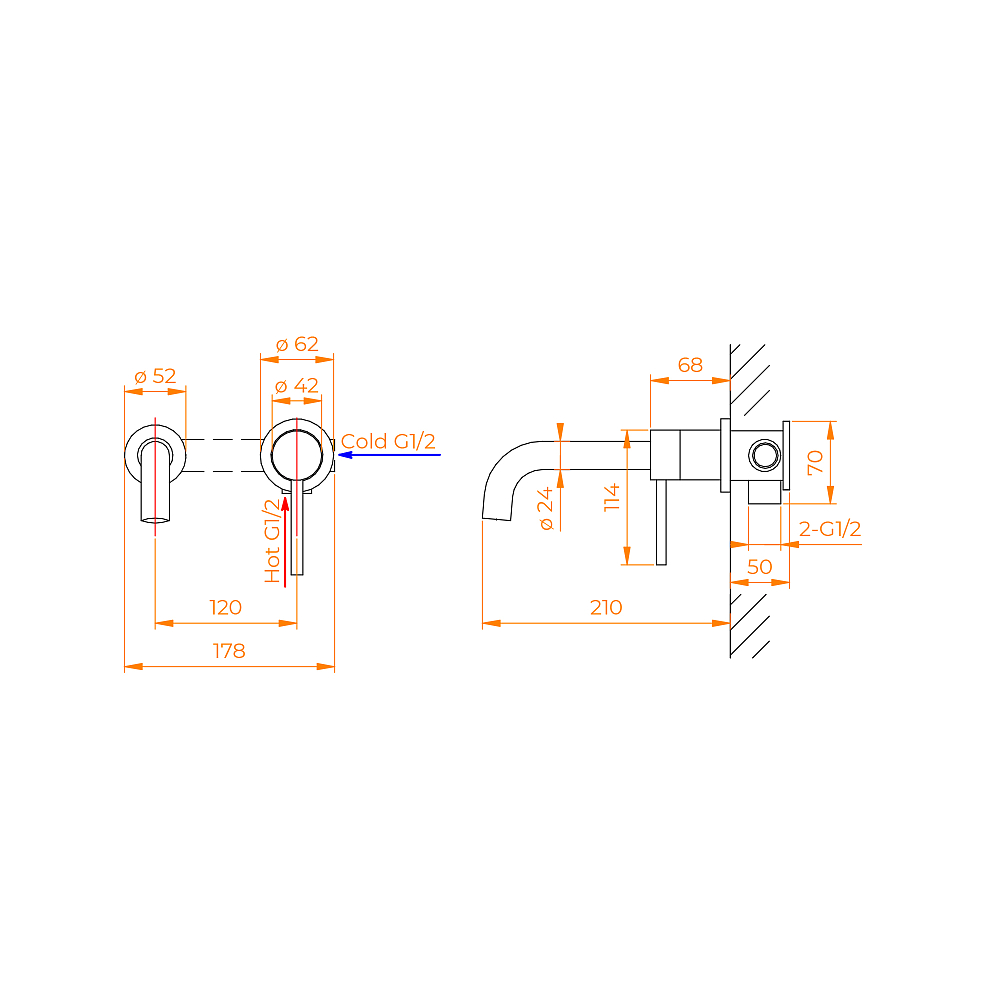 Встраиваемый смеситель RGW Shower Panels 51140547-01 хром