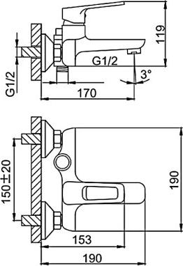 Смеситель для ванны с душем Frud R32123