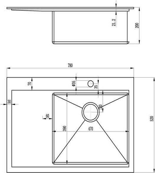 Кухонная мойка Zorg Master R MODUS 78х52х20 ZM R-7852-R