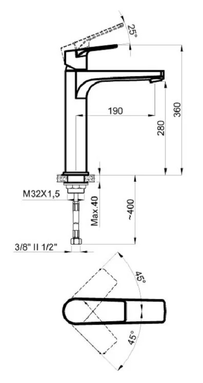 Смеситель для раковины Azario Treya AZ-156845524 черный