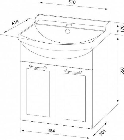 Тумба с раковиной Iddis Kantri 50 KAN50W2i95K, бежевый