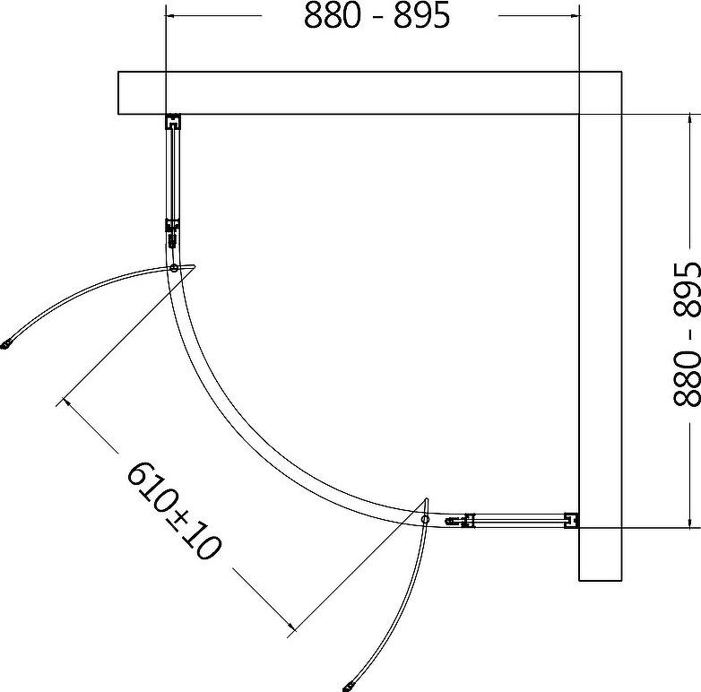 Душевой уголок AQUAme 90x90 AQM7101-9, профиль хром, стекло прозрачное