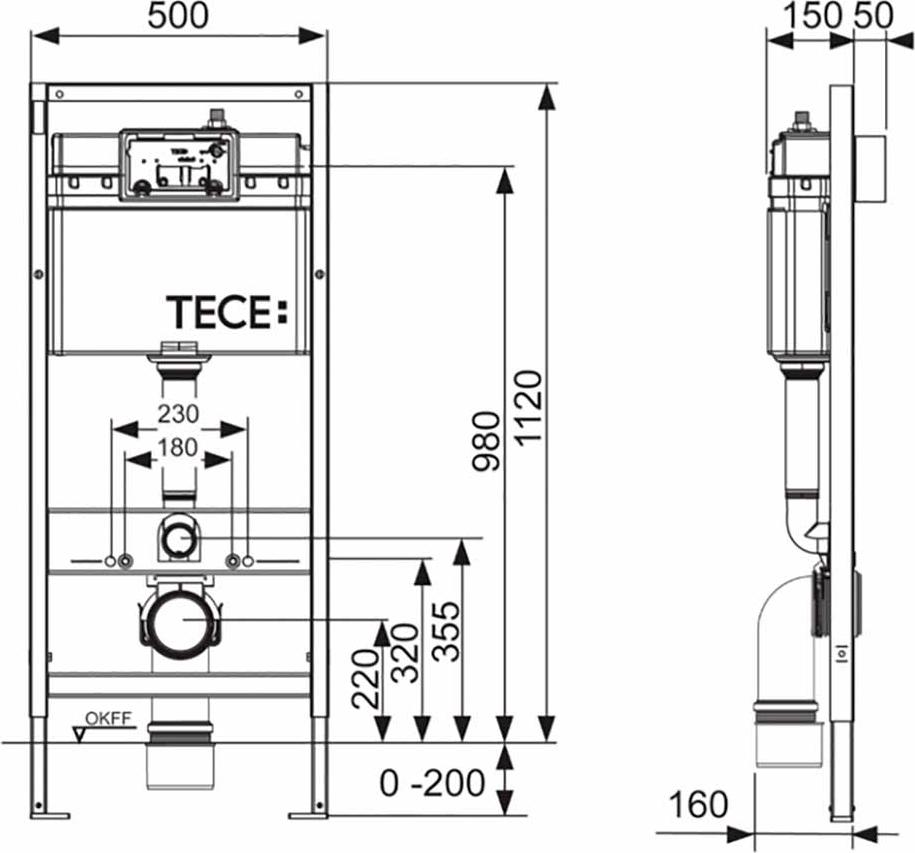 Комплект подвесного унитаза Geberit iCon 204060000 с крышкой-сиденьем Geberit iCon 574130000 и инсталляцией Tece Base K400600 с кнопкой смыва