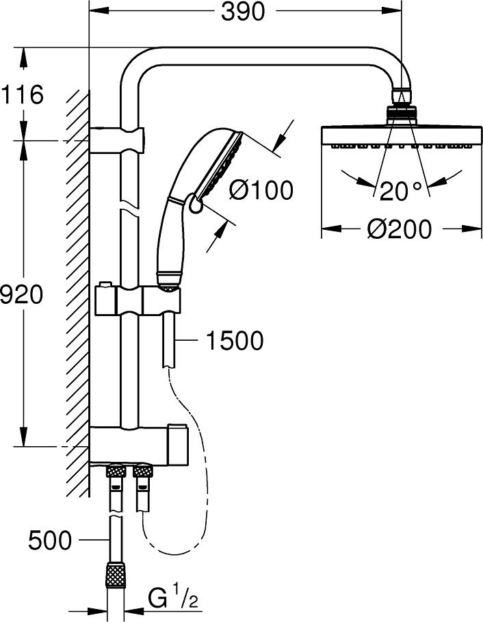 Душевая система Grohe New Tempesta Rustic System 26454001