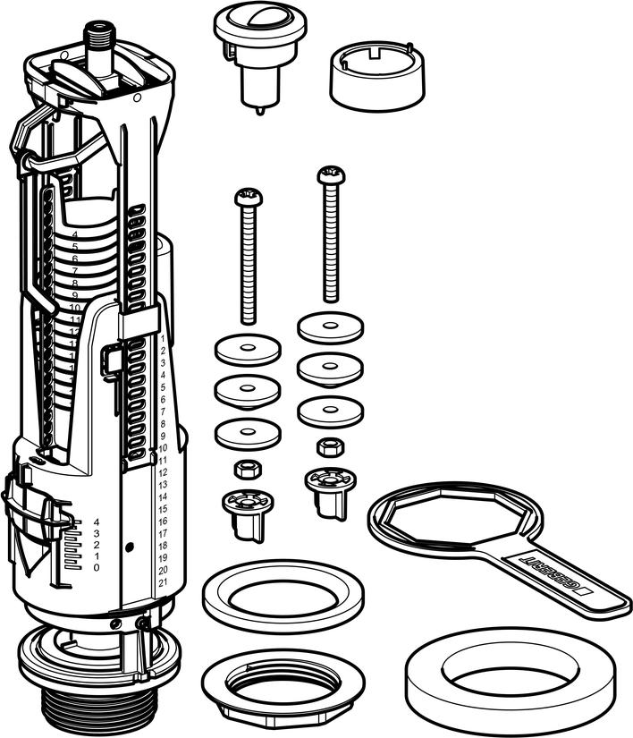 Сливной механизм Geberit Impuls Basic 230 136.909.21.2