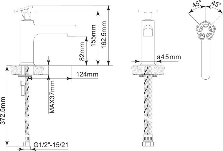 Смеситель для раковины Belbagno Roso ROS-LVM-CRMsk