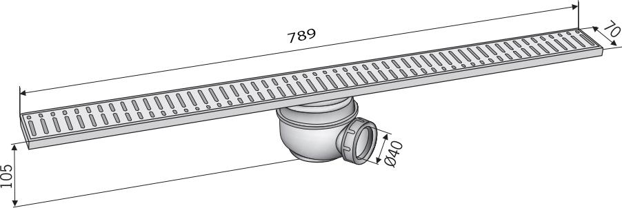 Душевой лоток ACO Showerdrain 405725 с решёткой