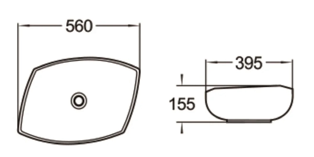 Раковина накладная SantiLine SL-1027 белый