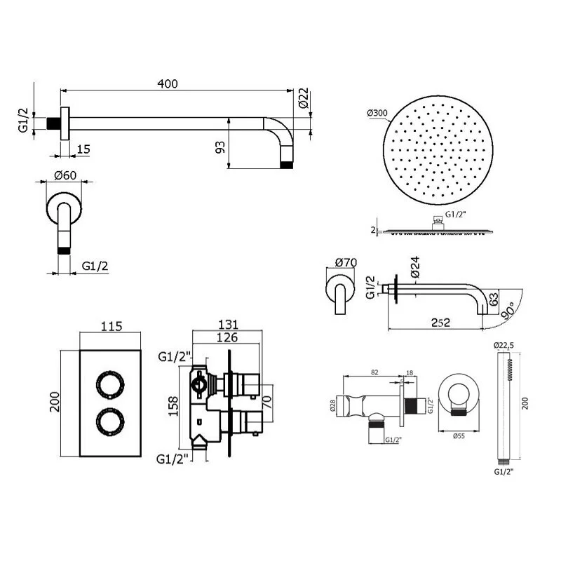 Душевая система Plumberia Selection Ixo KITXOT19QCR260KING хром