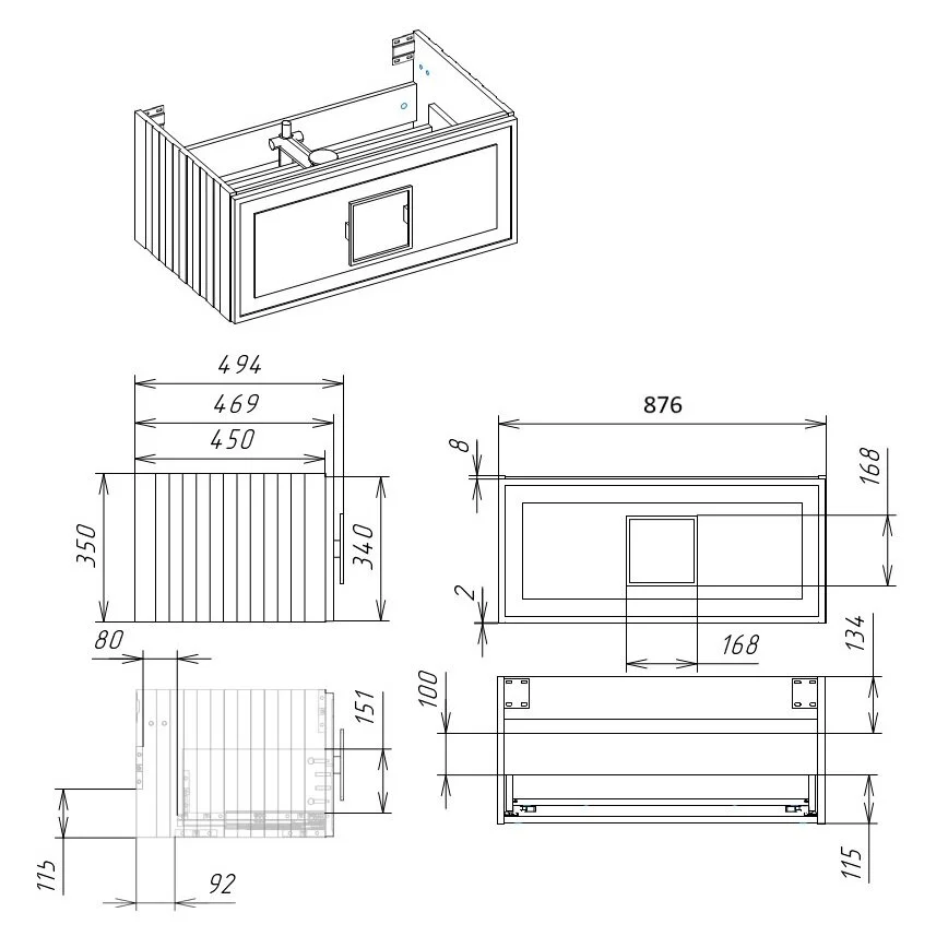 Тумба под раковину La Fenice Cubo FNC-01-CUB-G-90 черный