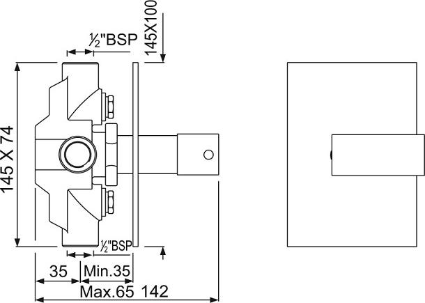 Вентиль Jaquar Kubix-F KUB-CHR-35421F, хром