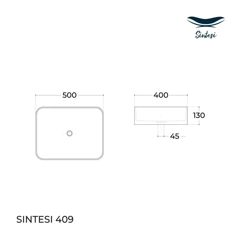 Раковина накладная Sintesi SIN-LVB-APP-409 белый