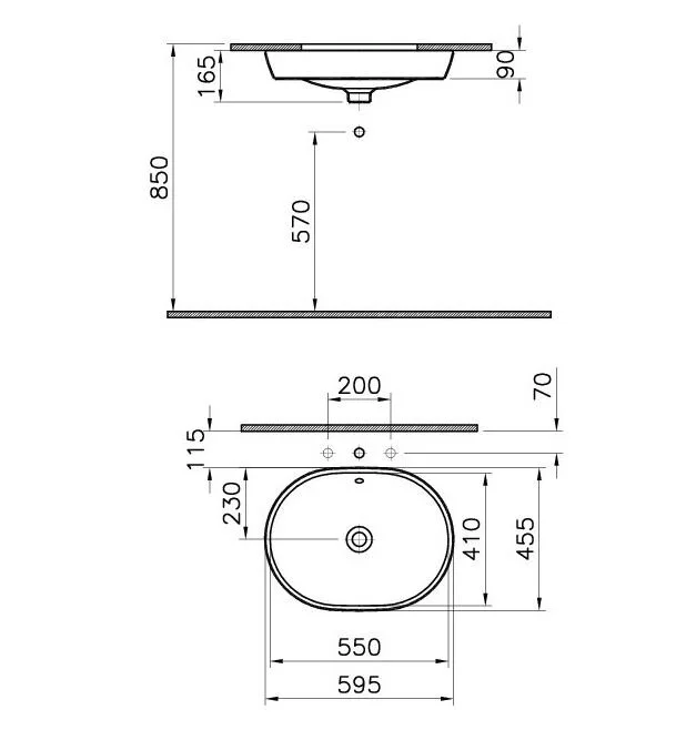 Раковина VitrA Metropole 5942B003-1082 белый