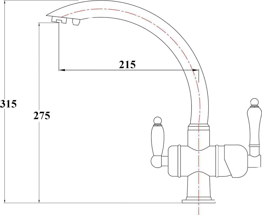 Смеситель Zorg Sanitary ZR 327 YF BR light для кухонной мойки