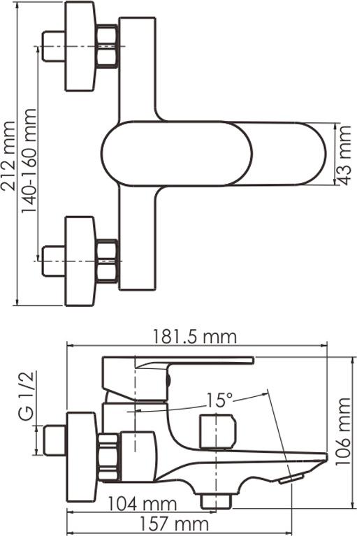 Смеситель для ванны с душем Wasserkraft Mindel 8501, белый