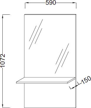 Зеркало высокое Jacob Delafon Struktura EB1212-N14
