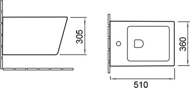 Биде подвесное Vincea Q-Line VB1-12G1B, золото/черный