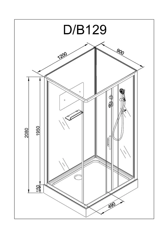 Душевая кабина Deto D D129