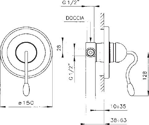 Скрытая часть Nicolazzi 4006 для смесителя