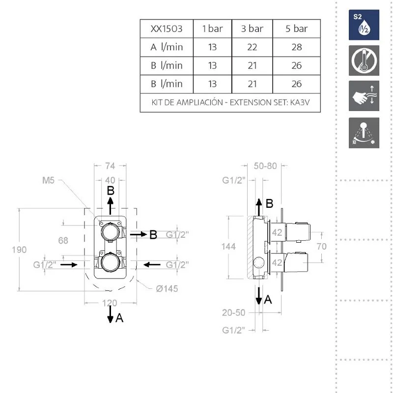 Смеситель для ванны с душем Ramon Soler Tzar 341503SOC золото