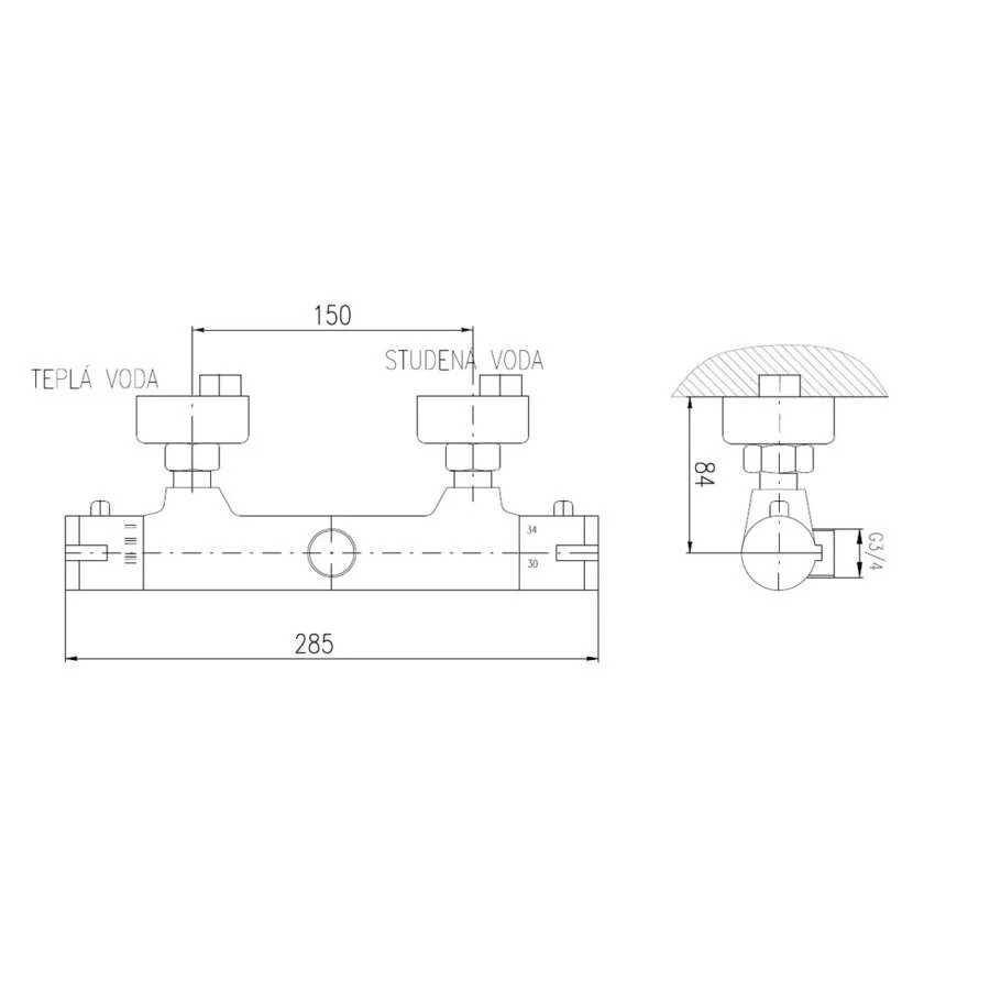 Смеситель для душа Rav-Slezak Termo TRM81.5 хром