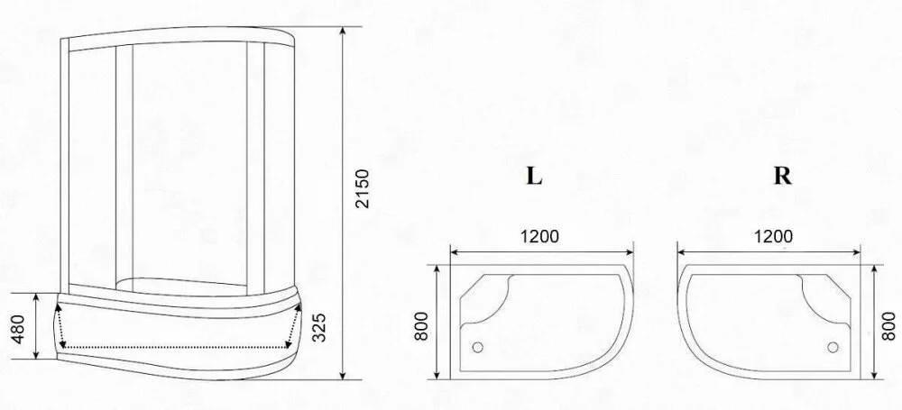 Душевая кабина Parly ET122R 120х80