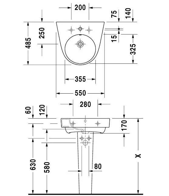 Раковина Duravit Starck 2 23235500001 белый