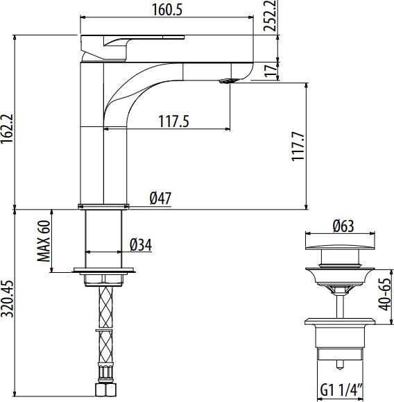 Смеситель для раковины Gattoni H2Omix7000 7004570BO, белый матовый