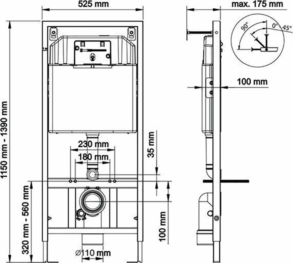 Инсталляция для унитаза Berges Wasserhaus Novum 040214 4 в 1