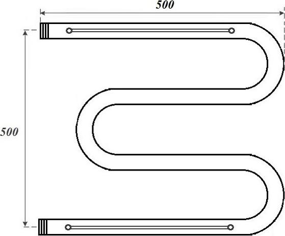 Полотенцесушитель водяной Point PN38555P 500x500 с полкой, хром