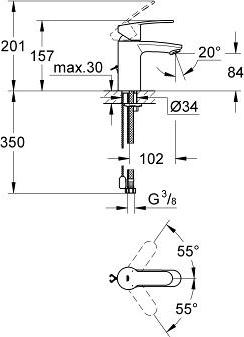 Смеситель для раковины Grohe Eurostyle Cosmopolitan 3355720E