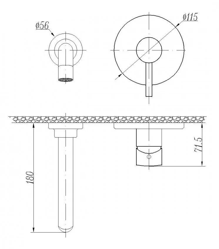 Смеситель для раковины Abber Wasser Kreis AF8112B черный