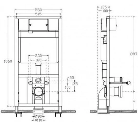 Инсталляция для унитаза Isvea Axis 52AL0102I для стен из гипсокартона, синий