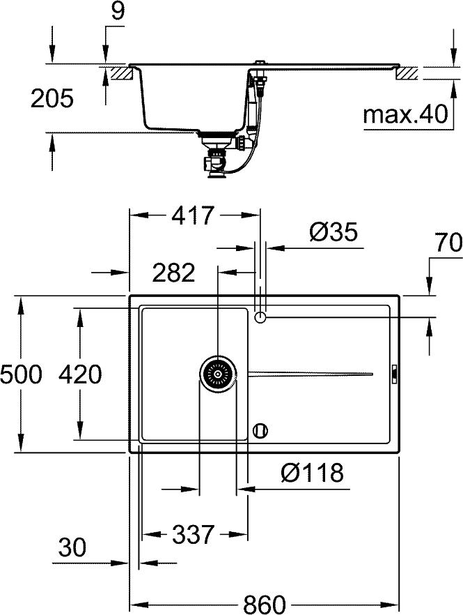 Кухонная мойка Grohe K400 31640AT0