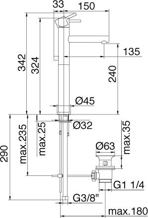 Смеситель Treemme Vela 5812.CC.VL для раковины