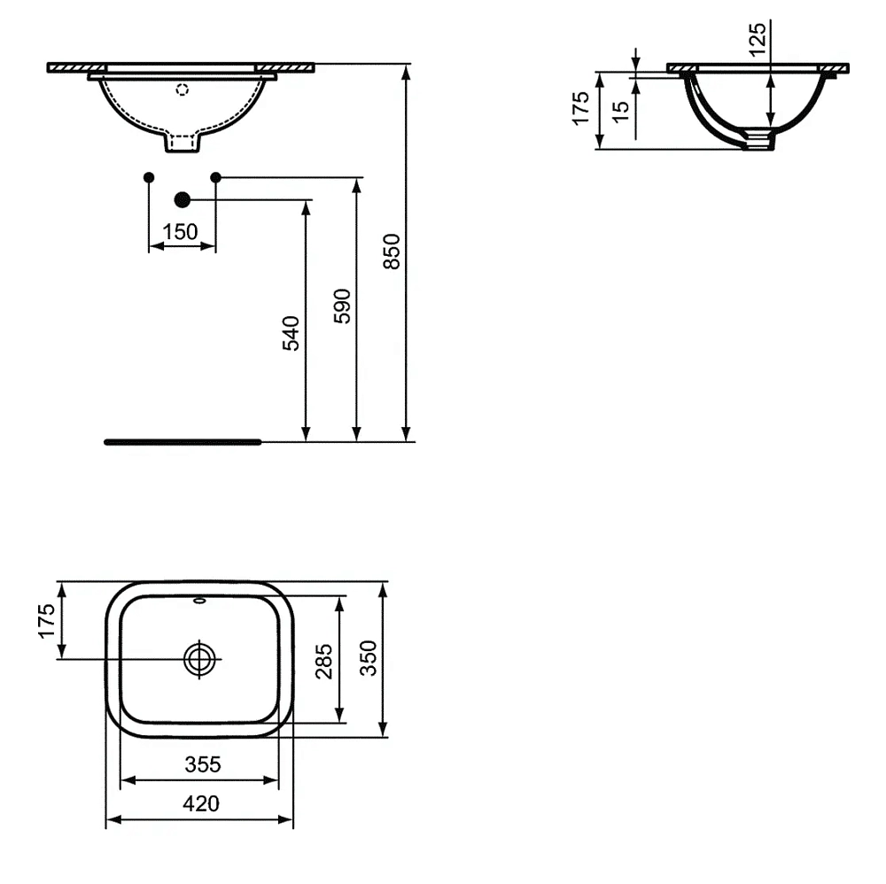 Раковина Ideal Standard Connect E505601 белый