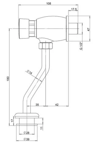 Смывное устройство Paini Ursula 52CR815LMKM хром