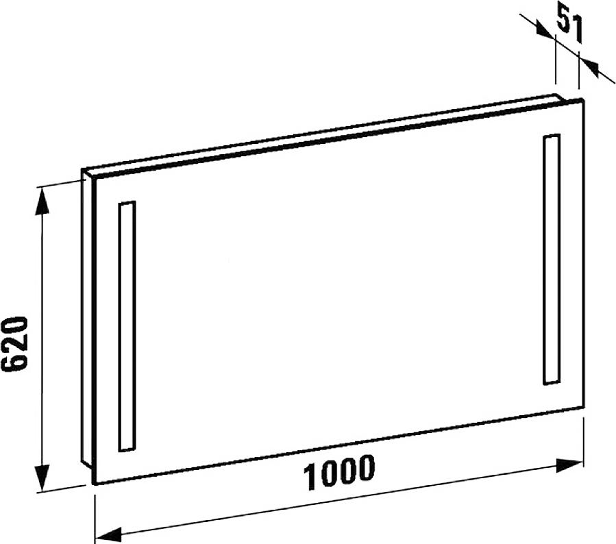 Зеркало Laufen Pro A 4.4725.2.996.144.1 100x62 с вертикальной подсветкой