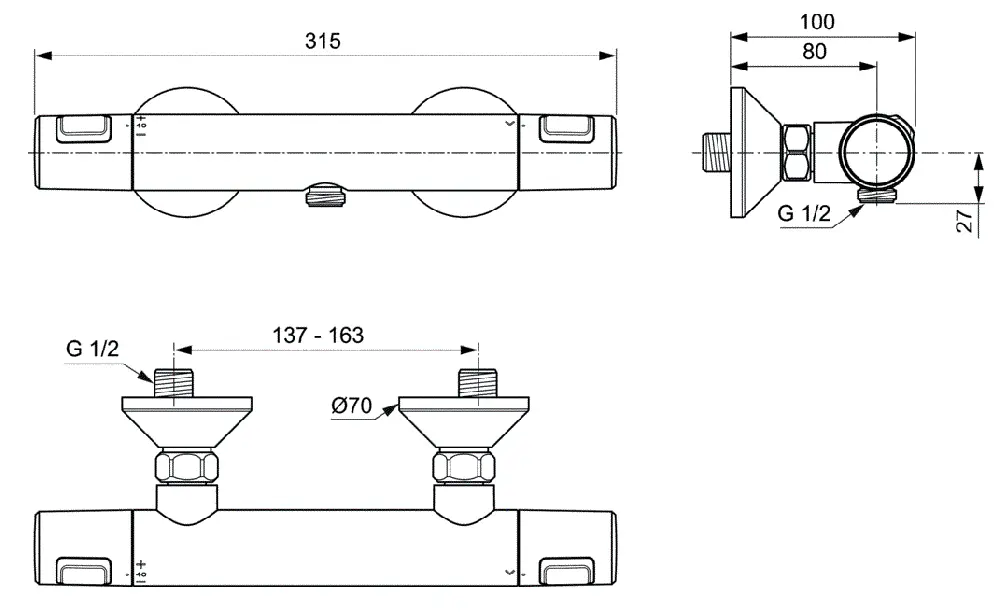 Смеситель для душа Ideal Standard Ceratherm A7201AA хром