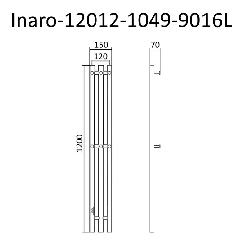 Полотенцесушитель электрический Маргроид Инаро Inaro-12012-1049-9016L белый