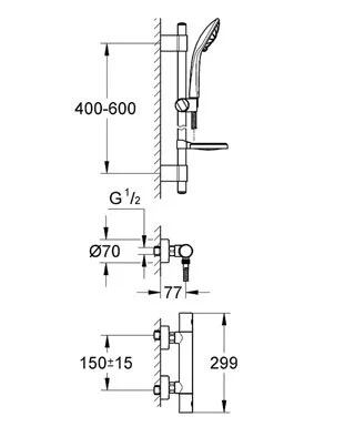 Душевая система Grohe Grohtherm 1000 34286000 хром