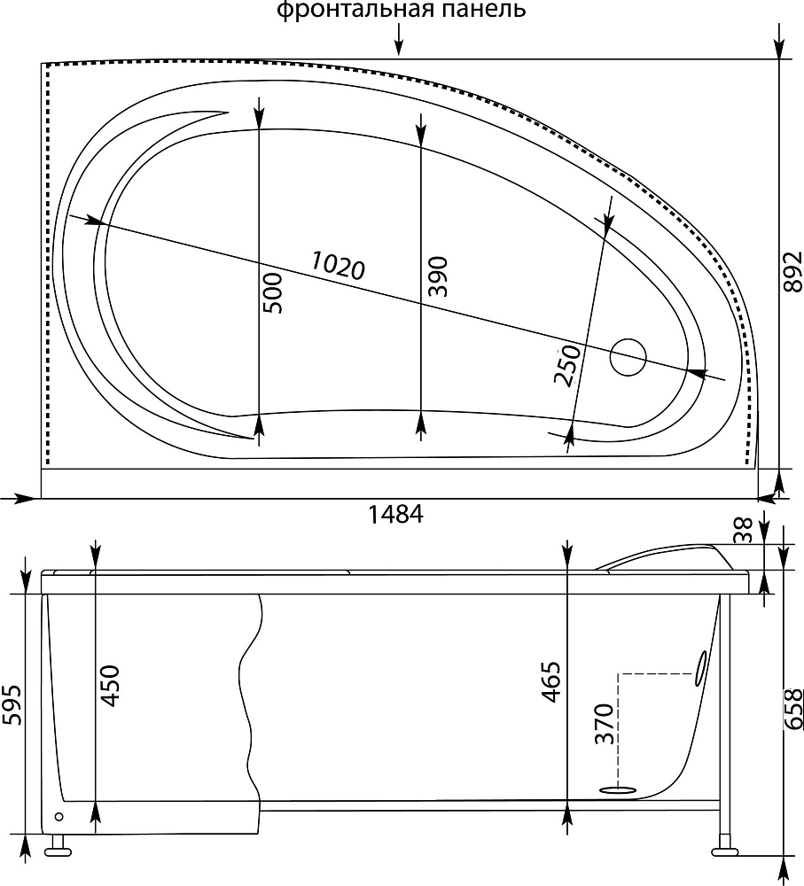 Акриловая ванна Aquanet Maldiva R 150x90 00205445