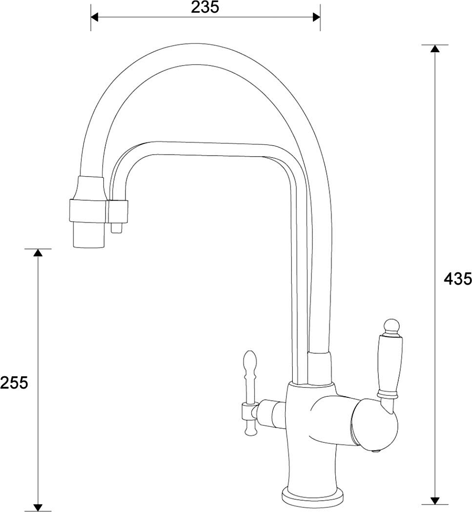 Смеситель Zorg Sanitary ZR 342-6 YF для кухонной мойки