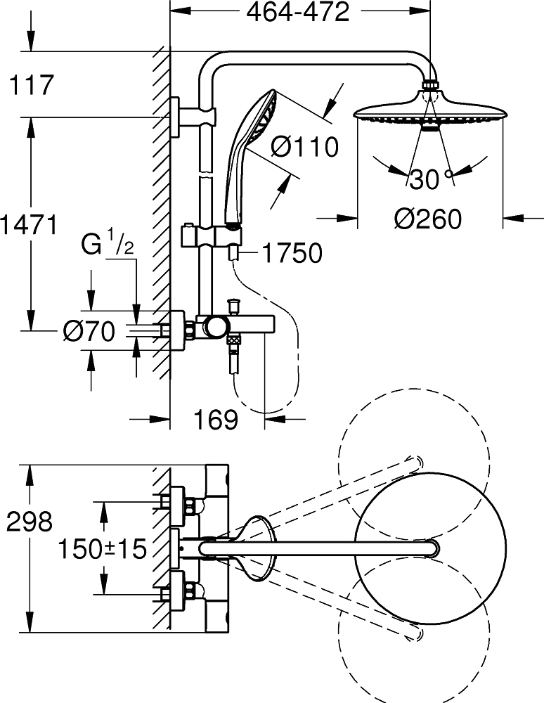 Душевая стойка Grohe Euphoria 27475001