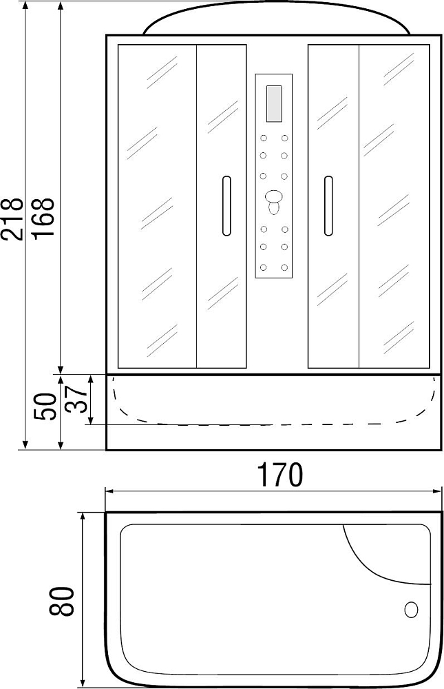 Душевой бокс River Wisla 170/80 МТ