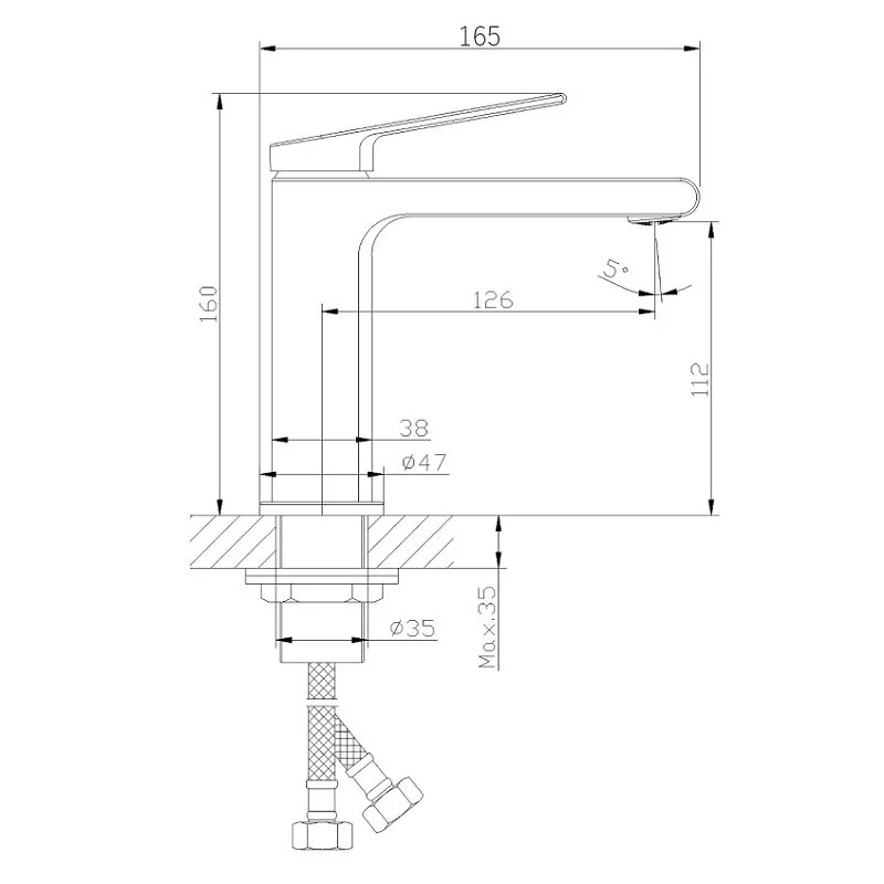 Смеситель для раковины Orange Gauss M30-021b черный