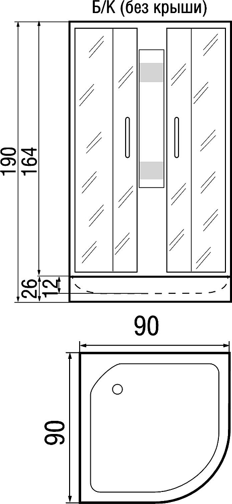 Душевая кабина River Nara Б/К 90/26 MT